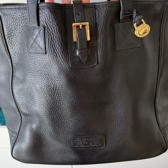 Vintage Dooney & Bourke Buckle Shopper Tote Pebble Leather 90’s All Weather Bag - Picture 2 of 9